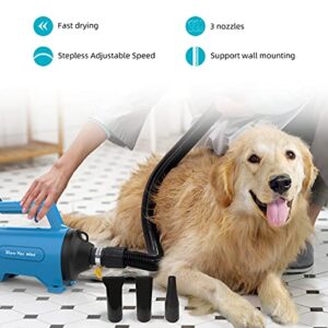 shernbao Dog Dryer High Velocity Professional Dog/Pet Grooming Force Hair Dryer/Blower (SMD-06P) (Navy Blue)