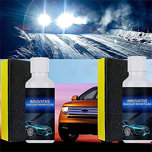 Tinydimple 2/3 pcs 50ml Lenspro Headlight Repair Polish, Powerful Advance Headlight Repair Polish, Innovative Headlight Repair Polish, Headlight Renewal and Repair Polish Liquid (2pcs)