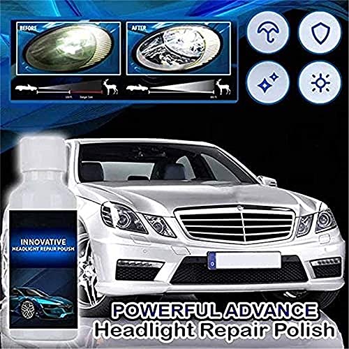 Tinydimple 2/3 pcs 50ml Lenspro Headlight Repair Polish, Powerful Advance Headlight Repair Polish, Innovative Headlight Repair Polish, Headlight Renewal and Repair Polish Liquid (2pcs)