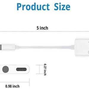 [Apple MFi Certified]2 Pack Charger Headphones Adapter for iPhone,Lightning to 3.5mm Headphone Jack Adapter,2 in 1 Jack Dongle Audio & Charger Splitter Adapter Compatible with iPhone 12/11/XS/XR/X/8/7