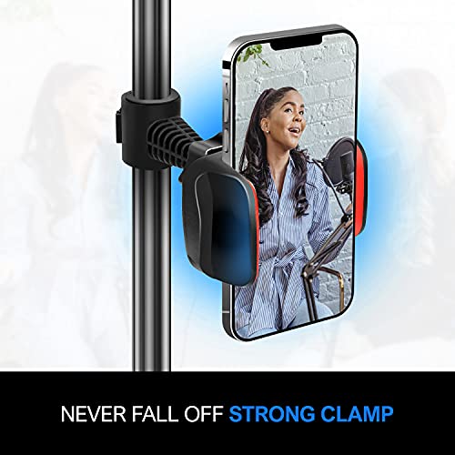 LimoStudio [1-Pack] 360° Rotatable Phone Holder Ring Light Attachment, Stand, Compatible with Smartphones, for Tripods, Makeup, Video Conferencing, Gaming Live Stream, Photography, AGG3226