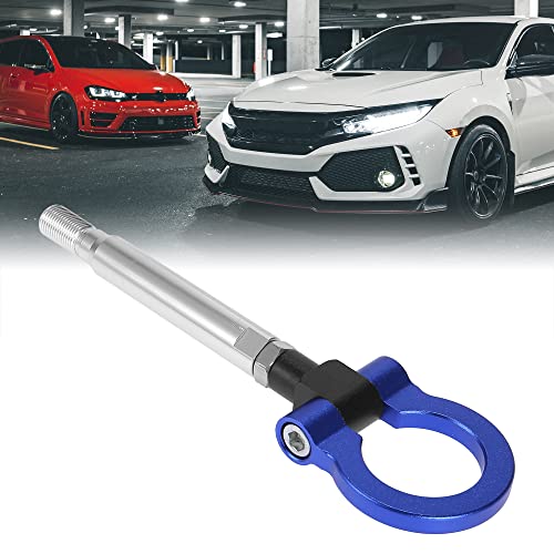 X AUTOHAUX Blue Aluminum Alloy Front Bumper Trailer Ring Eye Towing Tow Hook Screw for Subaru Impreza WRX BRZ