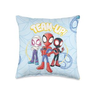 marvel amazing friends spidey team up throw pillow, 16x16, multicolor