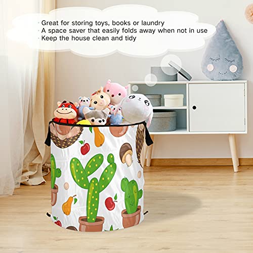 Cute Hedgehogs Pop Up Laundry Hamper With Lid Foldable Laundry Basket With Handles Collapsible Storage Basket Clothes Organizer for Home College Dorm Camping