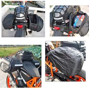 MIHUNTER Motorcycle Saddle Bags, Powersports Saddle Bags,Waterproof Saddlebags Luggage Bags,Motorcycle Helmet Bag,Full Face Helmet Storage Bag,Motorcycle Pillion Seat Bag, Side Bags