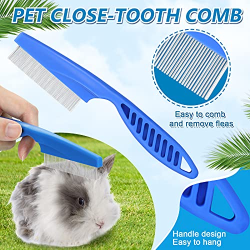 4 Pieces Bunny Grooming Kit with Bunny Grooming Brush Comb Pet Hair Remover Nail Clipper File Pet Shampoo Bath Brush with Adjustable Handle Pet Bath Grooming Set for Bunny Hamster Bunny Guinea Pig