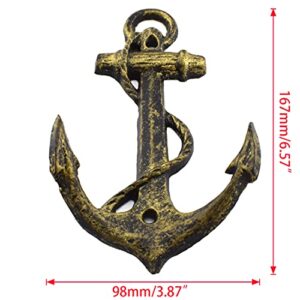 Nautical Anchor Cast Iron Hooks Antique Rustic Vintage Decorative Metal Wall Hooks Scarf Towel Keys Coat Bags Hat Hooks for Home, Garage,Living Room,Bathroom,Kitchen, Garden & Office etc