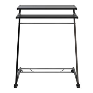 Lavish Home Standing Rolling Laptop Desk with Casters for Mobility, Black