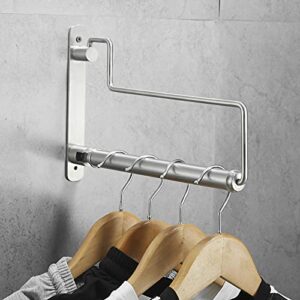 shunli drying racks folding clothes hanger wall mounted with 180°swing arm,laundry clothing hanging holder system organizer space saver,brushed nickel