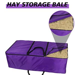 Hay Bag, Large Capacity Hay Bale Bag, Heavy Duty Hay Bale Carry Bag for Horses Cows Cattle Sheep Goats and Others Livestock, Dual Zippers and Carry Handles Design, 45'' x 23'' x14''