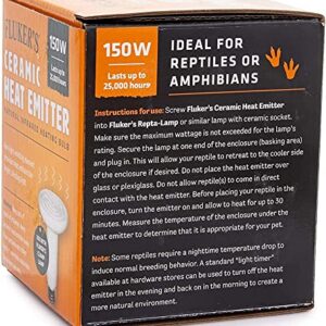 Fluker's Ceramic Heat Emitter for Reptiles 150W - Includes Attached DBDPet Pro-Tip Guide