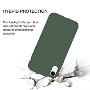 ZVastt iPhone XR Case, iPhone XR Phone Case Liquid Silicone Gel Rubber Slim Phone Case Soft Anti-Scratch Durable Microfiber Lining Full Body Shockproof Protective Cover iPhone XR 6.1", Forest Green