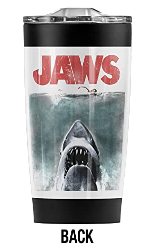 Logovision Jaws Vintage Poster Stainless Steel Tumbler 20 oz Coffee Travel Mug/Cup, Vacuum Insulated & Double Wall with Leakproof Sliding Lid | Great for Hot Drinks and Cold Beverages