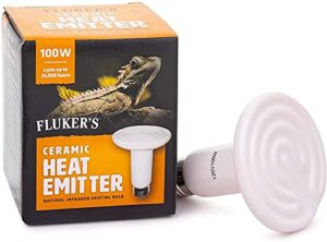 fluker's ceramic heat emitter for reptiles 100w - includes attached dbdpet pro-tip guide