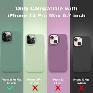 Vooii Compatible with iPhone 13 Pro Max Case, Liquid Silicone Full Body Protective Case with [Anti-Scratch] [Soft Microfiber Lining] [Camera Protective] for iPhone 13 Pro Max 6.7 inch, Pine Green