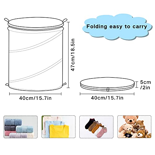 Paris Vintage Pop Up Laundry Hamper With Lid Foldable Laundry Basket With Handles Collapsible Storage Basket Clothes Organizer for Apartment Camping Picnic