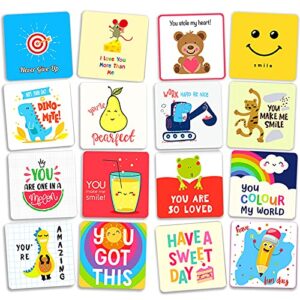 joachio lunch box notes for kids, inspirational and motivational 60 pieces cards lunch notes for girls, boys, child & teens school lunchbox, 3.5'' x 3.5'', bring jokes and funny puns