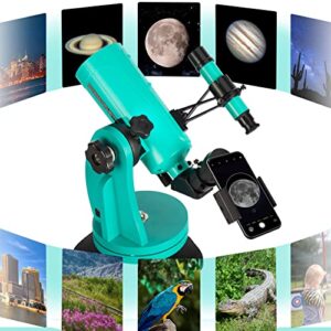 Maksutov-Cassegrain Telescope 60 with Dobsonian Mount, 60mm Aperture 750mm Focal Length, with Finderscope and Phone Adapter, Tabletop Telescopes for Kids Adults Beginners Astronomy