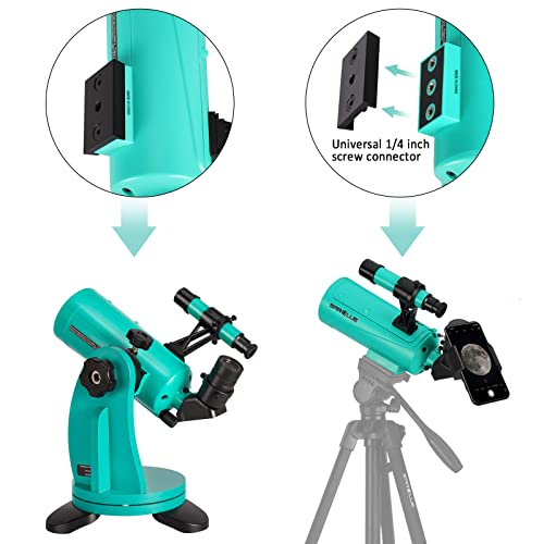 Maksutov-Cassegrain Telescope 60 with Dobsonian Mount, 60mm Aperture 750mm Focal Length, with Finderscope and Phone Adapter, Tabletop Telescopes for Kids Adults Beginners Astronomy