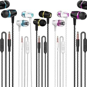 Kamon 5 Pack Earbuds Headphones with Remote & Mic, Earphones Wired Stereo in-Ear Bass for iPhone, Android, Smartphones, iPod, iPad, MP3, Fits All 3.5mm Interface (K1)