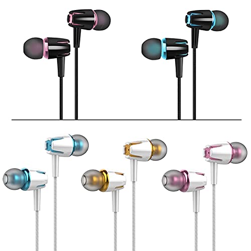 Kamon 5 Pack Earbuds Headphones with Remote & Mic, Earphones Wired Stereo in-Ear Bass for iPhone, Android, Smartphones, iPod, iPad, MP3, Fits All 3.5mm Interface (K1)