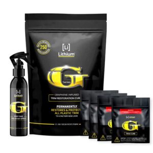 lithium plastic trim restoration kit- ceramic graphene infused - restores even the most damaged plastic trim to factory new look- last for 250 washes guaranteed