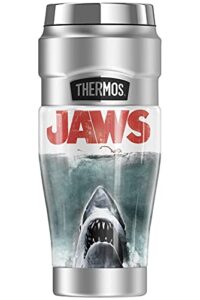 thermos jaws jaws classic stainless king stainless steel travel tumbler, vacuum insulated & double wall, 16oz