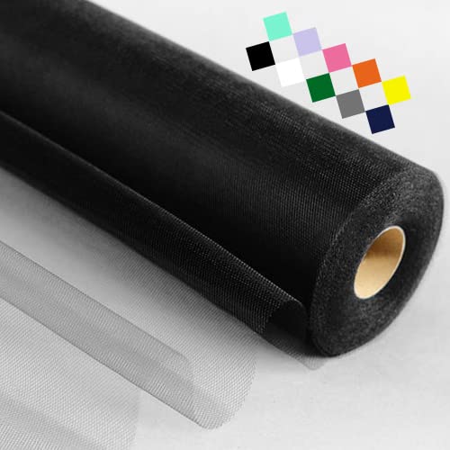 Tulle Fabric Rolls 54 inch by 20 Yards Black Tulle Bolt for Wedding Decorations Party Baby Shower Table Skirt Tutu DIY Decor