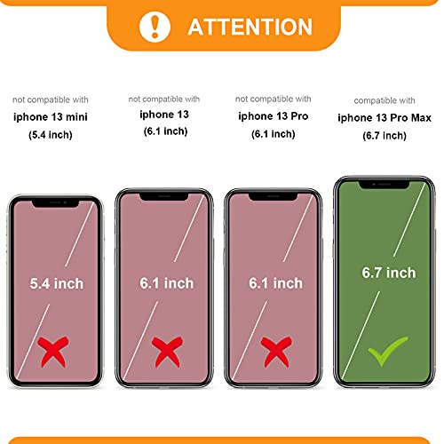 Bocasal RFID Blocking Wallet Case for iPhone 13 Pro Max, Adjustable Crossbody Zipper Purse Case Card Holder with Kickstand Detachable Wrist Strap, PU Leather Flip Folio Case 6.7 Inch 5G (Black)