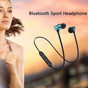 MADAGI Earphone Magnetic in-Ear Stereo Headset Earphone Wireless Bluetooth 4.2 Headphone Gift Blue