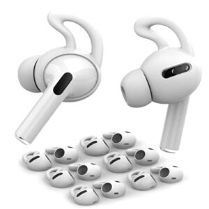 gwawg 6 pairs airpods pro ear hooks [added storage pouch] covers anti-slip ear covers accessories compatible with apple airpods pro silicone material