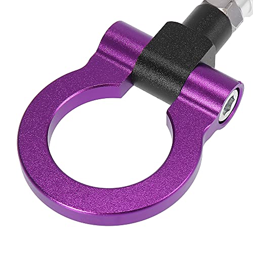 X AUTOHAUX Purple Aluminum Alloy Front Bumper Trailer Ring Eye Towing Tow Hook Screw for Japanese Car