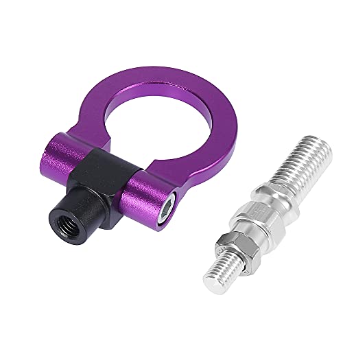 X AUTOHAUX Purple Aluminum Alloy Front Bumper Trailer Ring Eye Towing Tow Hook Screw for Japanese Car