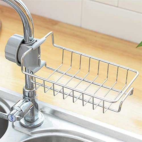 TraveT Rack Drain Storage Rack Drain Rack Free Punch Faucet Drain Rack Shelf Stainless Steel Adjustable Storage Household