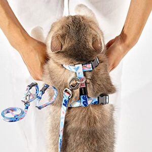 petkit lightweight cat/small animals harness and leash set for walking, escape proof, soft, adjustable pet harness for kitten, puppies, rabbits