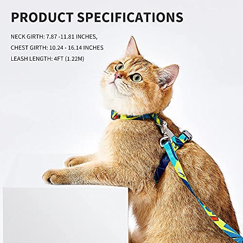 PETKIT Lightweight Cat/Small Animals Harness and Leash Set for Walking, Escape Proof, Soft, Adjustable Pet Harness for Kitten, Puppies, Rabbits