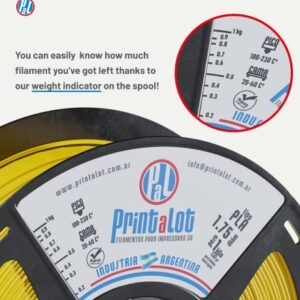 PRINTALOT PLA 3D Printer Filament, Dimensional Accuracy +/- 0.03 mm, 1 kg Spool, 1.75 mm Gold