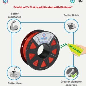 PRINTALOT PLA 3D Printer Filament, Dimensional Accuracy +/- 0.03 mm, 1 kg Spool, 1.75 mm Gold