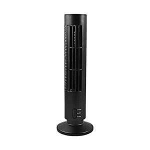 Pinklove USB Tower Fan- Bladeless Fan Tower Electric Fan Mini Vertical Air Conditioner Portable Standing Floor Fan for Bedroom, Home and Office Air Simple Appearance Design Black