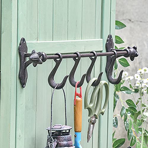 Sungmor Cast Iron Wall Hook, Heavy Duty Metal Coat Rack Wall Mount, Farmhouse Villa Garden Kitchen Balcony Hallway Decorative Hooks for Clothes, Keys, Hand Tools, Mugs, Bags, Umbrella, Sundries