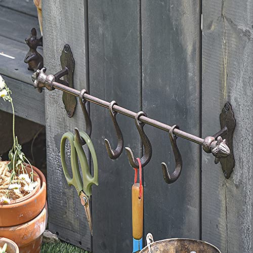 Sungmor Cast Iron Wall Hook, Heavy Duty Metal Coat Rack Wall Mount, Farmhouse Villa Garden Kitchen Balcony Hallway Decorative Hooks for Clothes, Keys, Hand Tools, Mugs, Bags, Umbrella, Sundries