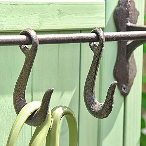 Sungmor Cast Iron Wall Hook, Heavy Duty Metal Coat Rack Wall Mount, Farmhouse Villa Garden Kitchen Balcony Hallway Decorative Hooks for Clothes, Keys, Hand Tools, Mugs, Bags, Umbrella, Sundries