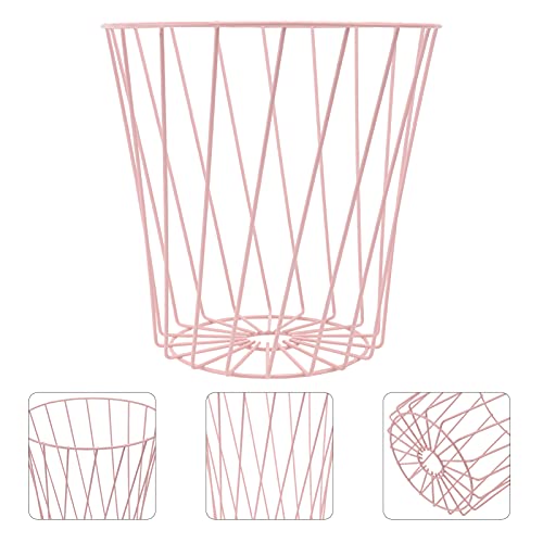 Cabilock Entryway Decor Metal Waste Container Iron Wire Umbrella Storage Holder Stand Kitchen Trash Waste Can Round Trash Bin for Office Room Bathroom Living Room Home Office Decor