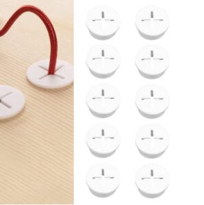 morobor 6pcs flexible silicone cable cord grommet, 25mm white rubber grommets for desk, table, wire hole cover cable management wire organizer