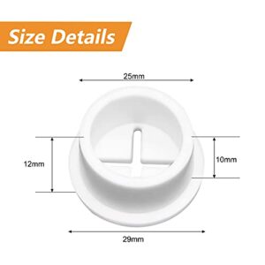 Morobor 6Pcs Flexible Silicone Cable Cord Grommet, 25mm White Rubber Grommets for Desk, Table, Wire Hole Cover Cable Management Wire Organizer