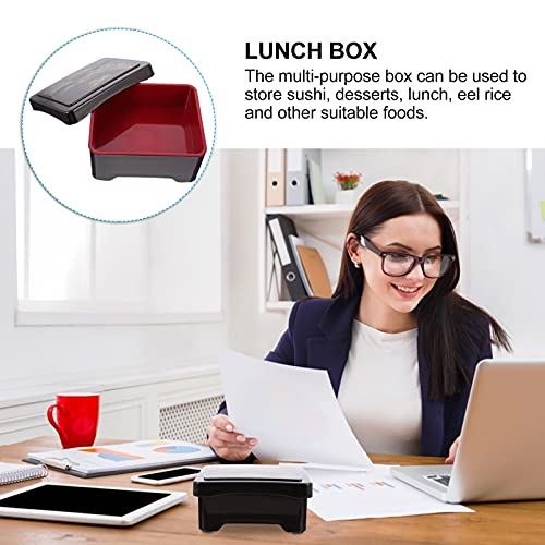 DOITOOL Portable Food Box Portable Grilled Eel Over Rice Box Japanese Lunch Containers Practical Dessert Sushi Bento Box Food Storage Bento Box for Food Organization (Pattern 1) Japanese Bento Box