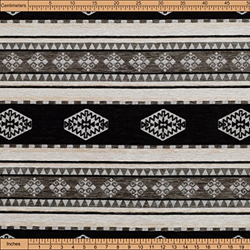 ILME Kilim Pattern Upholstery Fabric Kilim Bohemian Boho Tapestry Tribal Southwestern Turkish Persian Moroccan Mexican Ethnic Fabric by The Yard Meter (4 Yard)