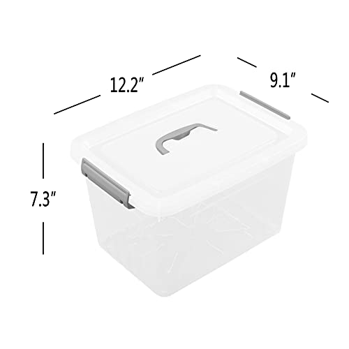 Callyne 10 L Clear Plastic Storage Box, 6-Pack Storage Latch Box