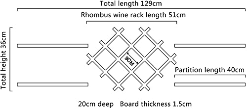 Gdrasuya10 Set of 5 Wine Rack Wall Mounted Wooden Wine Holder Shelf Set w/Storage Shelves and Glass Holder Wine Rack Insert Display Rack Multifunctional Storage Shelf Modern Diamond-Shaped (White)