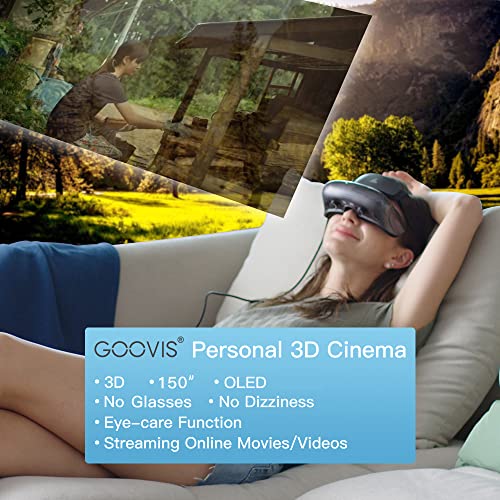 GOOVIS Lite with Case- 3D HD Headsets OLED Display Goggles Glasses, Built-in Adjustment Hyperopia & Myopia Lens Compatible with PC, Smart Phone, Set-top Box, UAV